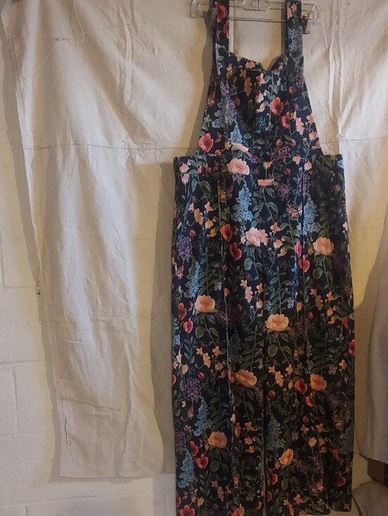Cider Pants - Cider Navy Floral Overalls with Multicolor Bloom